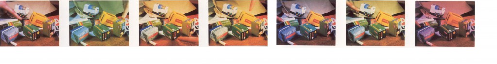 © John Hilliard, "7 rappresentations – Colours Negative Film Boxes", 1972